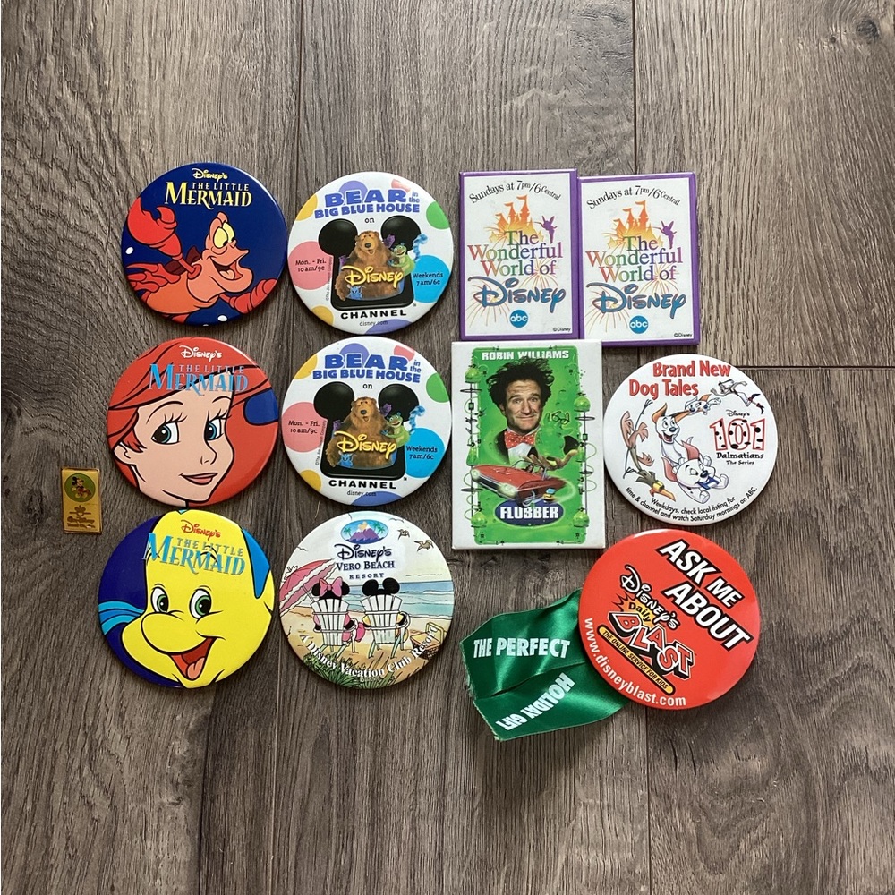 Vintage Disney Pins Lot of 12 Ariel Sebastian Flounder Mickey Flubber Mermaid